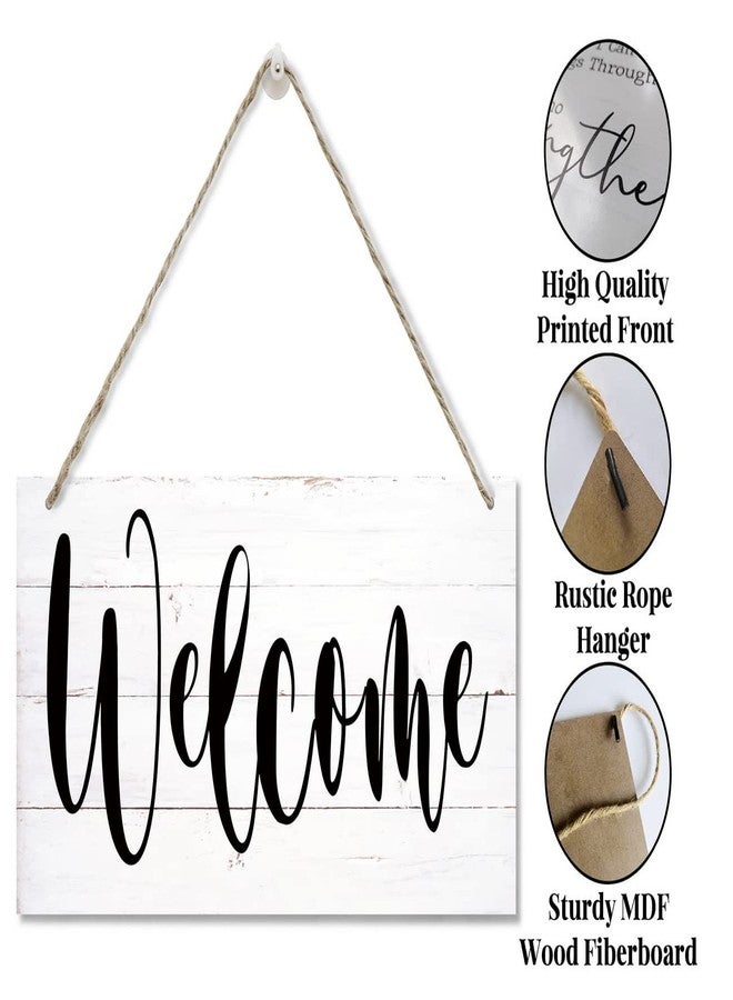 EDCTO Welcome Decor Sign, Hanging Wood Sign Home Decorative, Printed Wood Wall Art Sign, Indoor or Outdoor Welcome Sign, Rustic Front Door Decor, Farmhouse Porch Decor, Home Hanging Decor Sign 12 * 6inch - Image 3